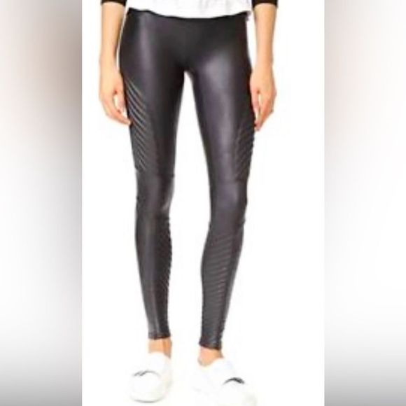 Spanx Moto Faux  Leather Leggings - S black.  NWT - Picture 1 of 5